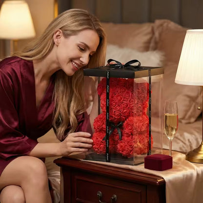  orsetto di rose con confezione regalo elegante inclusa